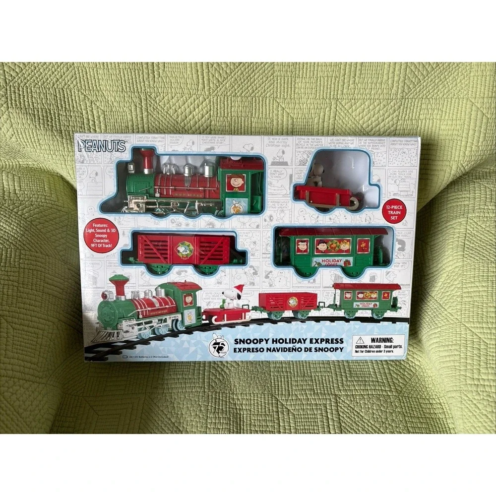 2025 Peanuts Snoopy 75th Anniversary Holiday Express Train W/ Lights & Sound New